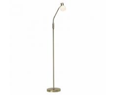 BRILLIANT PHILO LED Leseleuchte 140 cm Metall / Glas Messing gebürstet / weiß, G16358/18