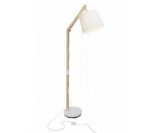 BRILLIANT CARLYN Leseleuchte 163 cm Metall / Holz / Textil Holz hell / weiß, 09958A75