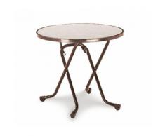 BEST Scherenklapptisch rund 80cm braun 26528010