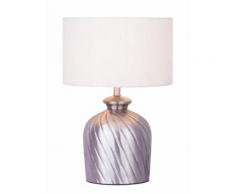 Tischlampe Nachttischlampe ø 30 x H 52 cm Tischleuchte Dekolampe Metall Sockel gold silber : silber
