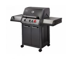 Enders Gasgrill MONROE BLACK PRO 3 K TURBO, 3-Brenner mit Kocher, Guss-Rost, mit TURBO ZONE, HEAT RANGE Brenner-Technologien und SIMPLE CLEAN #83716