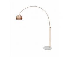 SalesFever Bogenlampe Kupfer mit Marmorfuß
