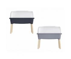 Prosperplast »Respana Planter Wood High Set«, Hochbeet mit Haube und Holzfüßen, 52 Liter