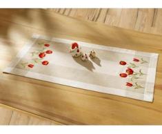 Tisch- und Raumdekoration mit Tulpen-Motiven, Größe 102 (Läufer, 40/ 85 cm), Creme