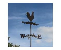 Wetterhahn, Wetterfahne mit Erdspieß und Wandbügel, Windspiel für Wand und Boden