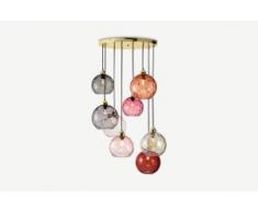 Ilaria extragrosse Cluster-Pendelleuchte, Rosatoene und Messing
