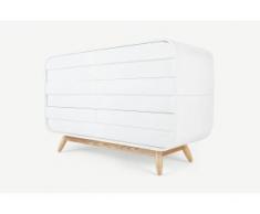 Esme breite Kommode, Esche und Weiss