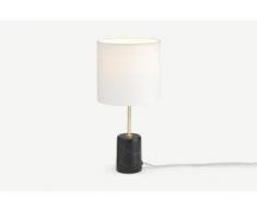 Rita Nachttischlampe, Marmor in Schwarz und Messing