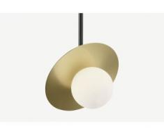 Amira Pendelleuchte, Milchglas und Messing