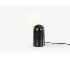 Vetro Tischlampe, Marmor in Schwarz und Messing