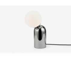 Vetro Tischlampe, Chrome und Milchglas
