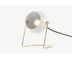 Brunswick Nachttischlampe, Schwedengrau und Messing