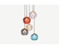 Ilaria Cluster-Pendelleuchte, Messing und mehrfarbiges Glas