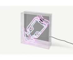 Neon Arrow Tischlampe, Weiss und Rosa