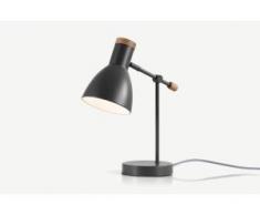 Cohen Nachttischlampe, Tiefgrau und Eiche