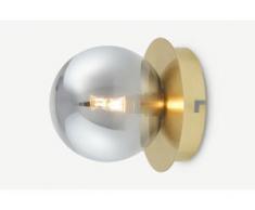 Boll Wandleuchte, Messing und Rauchglas