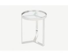 Aula runder Beistelltisch, Chrom und Glas