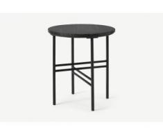 Ailish runder Beistelltisch, Marmor in Schwarz