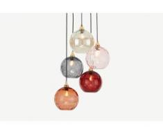 Ilaria Cluster-Pendelleuchte, Messing und mehrfarbiges Glas