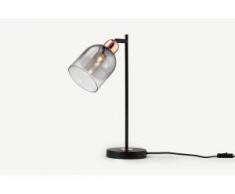 Smyth Tischlampe, Grau und Kupfer