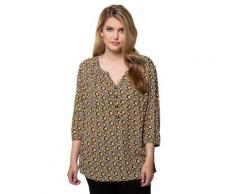 Große Größen Tunika Damen (Größe 62 64, multicolor) | Ulla Popken Langarmtuniken | Viskose, Knopfleiste, 3/4-Arm