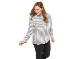 Große Größen Longbluse Damen (Größe 58 60, schwarzgrau) | Ulla Popken Longblusen | Viskose, verdeckte Knopfleiste