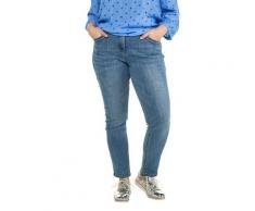 Große Größen Curvy-Jeans Damen (Größe 42, blue) | Ulla Popken Jeanshosen | Baumwolle/Elasthan, halbverdeckte Knopfleiste