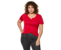 Große Größen T-Shirt Damen (Größe 58 60, apfelrot) | Ulla Popken T-Shirts | Viskose, kurze Knopfleiste