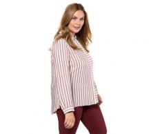 Große Größen Longbluse Damen (Größe 58 60, dunkelrot) | Ulla Popken Longblusen | Viskose, verdeckte Knopfleiste