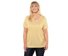 Große Größen T-Shirt Damen (Größe 50 52, gelb) | Ulla Popken T-Shirts | Viskose, kurze Knopfleiste
