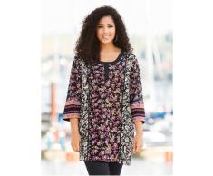 Große Größen Shirt Damen (Größe 62 64, multicolor) | Ulla Popken Longshirts | Baumwolle, Knopfleiste