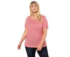 Große Größen T-Shirt Damen (Größe 54 56, apfelrot) | Ulla Popken T-Shirts | Viskose, kurze Knopfleiste
