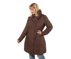 Große Größen Mantel Damen (Größe 62 64, braunschwarz) | Ulla Popken Mäntel | Polyester, asymmetrische Knopfleiste
