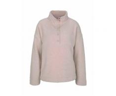 TOM TAILOR DENIM Damen Teddy Troyer-Pullover mit Knopfleiste, beige, Gr.XS
