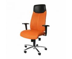 Chefsessel High Sit up - Ergonomisch/Lederkopfstütze - Orange