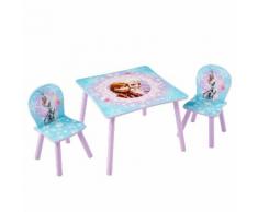 Kindersitzgruppe Eiskönigin (3-teilig) - Fichte teilmassiv - Hellblau / Lavendel