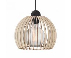 EEK A++, Pendelleuchte Chino - Holz massiv / Metall - 1-flammig - 25