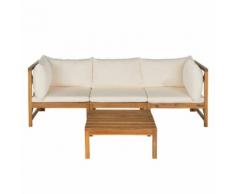 Sitzbank Sherwood - Akazie massiv - Braun / Beige