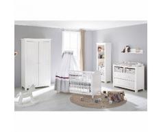 Sparset Nina (3-teilig) - Babybett, Wickelkommode mit Schubladen & Kleiderschrank 2-türig