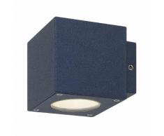 EEK A+, LED-Außen-Wandleuchte Cube 2-flammig - Silber Aluminium