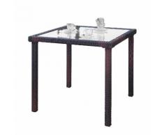 Gartentisch Paradise Lounge - Glas / Polyrattan - Braun