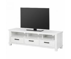 TV-Lowboard South Hampton I - Akazie teilmassiv - Weiß