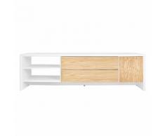 TV-Lowboard Profil II - Weiß / Eiche