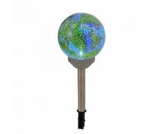EEK A+, LED Solar-Außen-Kugelleuchte 1-flammig - Multicolor Glas