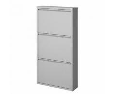 Schuhschrank Cabinet - Metall Aluminiumfarben - 3 Klappen