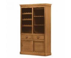 Weinregal Sollerön I - Pinie massiv - Pinie Honig / Messing