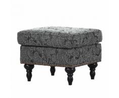Polsterhocker Ajana Strukturstoff - Grau