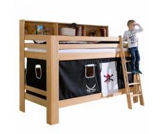 Etagenbett Jan - Buche massiv - Vorhang Pirat