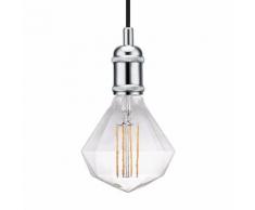 EEK A++, LED-Pendelleuchte Avra II - Stahl - 1-flammig - Chrom