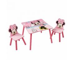 Kindersitzgruppe Minnie Mouse (3-teilig) - Fichte teilmassiv - Rosa